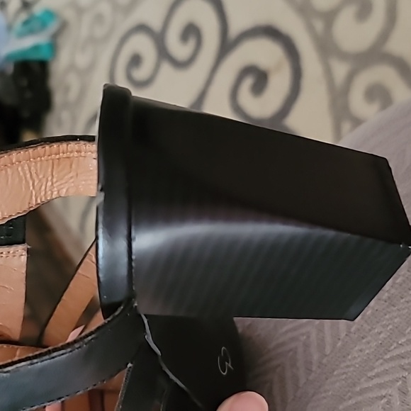 CP "Hayden" 10W black block style heels zipper medial foot gladiator style - Picture 8 of 11